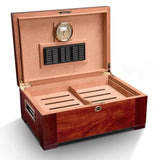Boîte à Cigares Portable avec Hygromètre et Humidificateur, Doublure en Bois Naturel Cigarloong