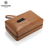 Nouvel Humidor de Voyage Portable en Cuir pour Cigares, Support en Bois de Cèdre avec Hygromètre, 4-6 Tubes Cigarloong