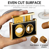 Coupe-Cigare Multifonctionnel en Acier Inoxydable, Coupe Plate et en V, Poinçon Dissimulé Cigarloong