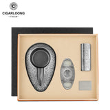 Ensemble de Trois Briquets Droits Coupe-Vent, Coupe-Cigare Tranchant, Cendrier Grand Calibre Cigarloong