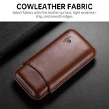 Étui à Cigares Portable en Cuir avec Boîte, Porte-Humidificateur, 3 Emplacements Cigarloong