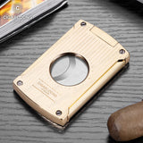 Allume-Cigare en Métal, Ensemble Coupe-Vent à Jet Droit, Lame Lisse, Coupe-Cigare, 2 Pièces Cigarloong