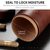 Tube Cigares Cèdre Cuir Hygromètre - Cigarium™