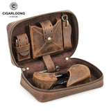 Sac à Double Poignée en Cuir avec Fermeture Éclair, Voyage Multifonctionnel Rétro de Luxe Cigarloong