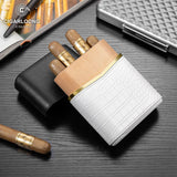 Étui à Cigares en Cuir, 4 Paquets, Doublure Bois de Cèdre, Joint Magnétique Cigarloong