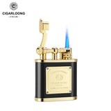 Ensemble Briquet à Cigare en Métal, Coupe-Vent, Flamme Réglable Cigarloong