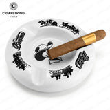 Cendrier en Céramique à Motif Unique, Grand Diamètre, Trois Rainures Cigarloong