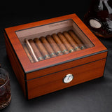 Humidor Bois de Cèdre Espagnol, Fenêtre Haute, 70 Cigares Cigarloong