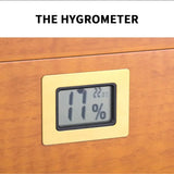 Humidor en Bois Naturel à 2 Zones avec Tiroir à Outils