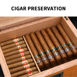 Humidor en Bois Naturel à 2 Zones avec Tiroir à Outils