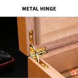 Humidor en Bois Naturel à 2 Zones avec Tiroir à Outils