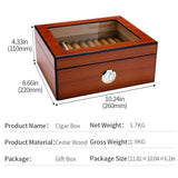 Humidor Bois de Cèdre Espagnol, Fenêtre Haute, 70 Cigares Cigarloong
