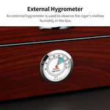 Humidificateur à Cigares Vintage avec Hygromètre, Boîte Élégante Finition Piano, 48 Pièces Cigarloong