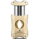 Coupe-Cigare 2 en 1, Porte-Cigare en V, Ciseaux à Lame Tranchante Cigarloong